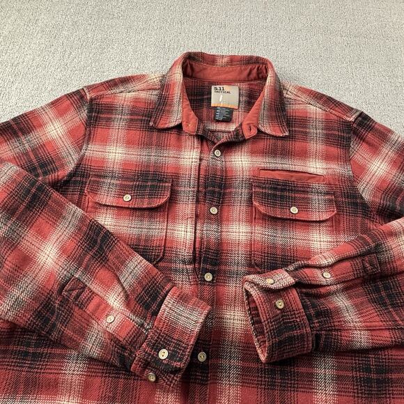 5.11 tactical Shirt Adult Large Plaid Button Up Long Sleeve Shacket Overshirt - Picture 3 of 14